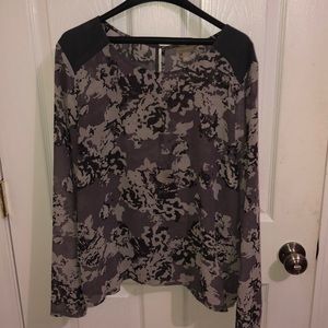Sheer banana republic printed blouse